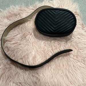 Steve Madden Black Quilted Belt Bag
